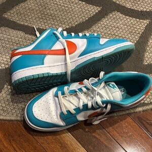 Nike Kids Teal and Orange Sneakers
